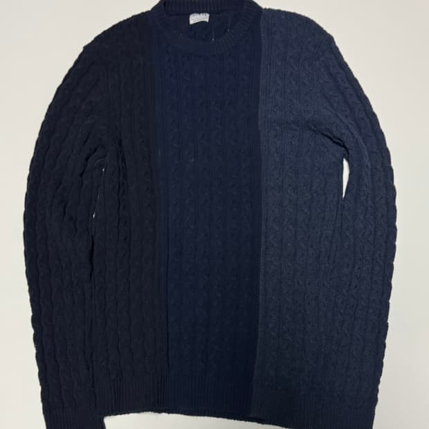 자라 ZARA 컬러블록 코튼 케이블 니트 M ~ L 네이비