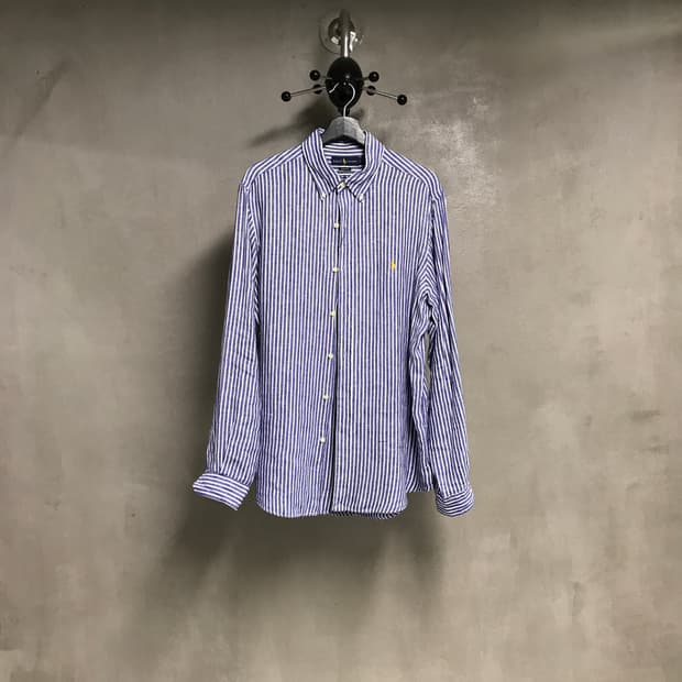 폴로 랄프로렌 린넨 스트라이프 셔츠 L