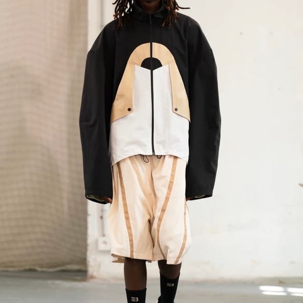 네임세이크 23ss 아치 패턴 자켓 스웨이드 패널