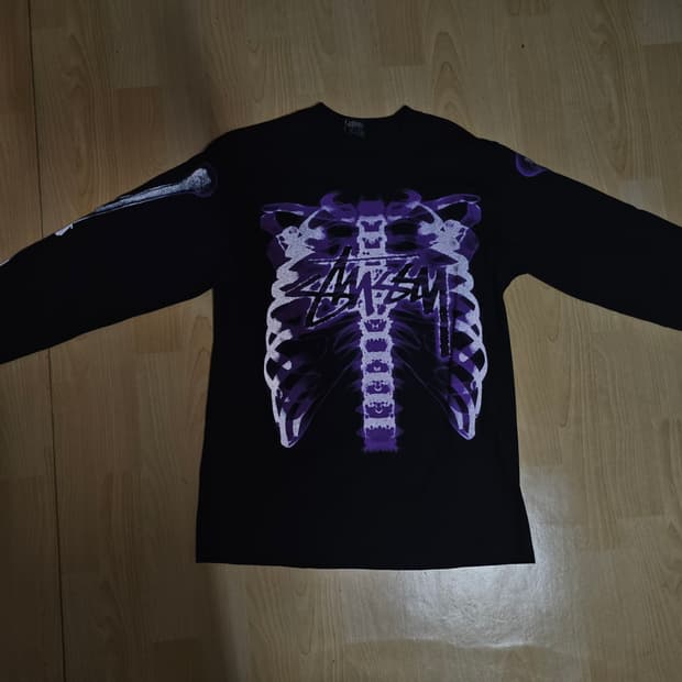 스투시 립 케이지 롱슬리브 티셔츠 블랙 M