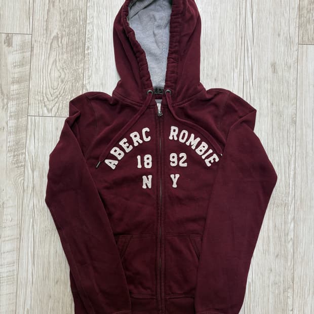 아베크롬비 후드집업 버건디 s