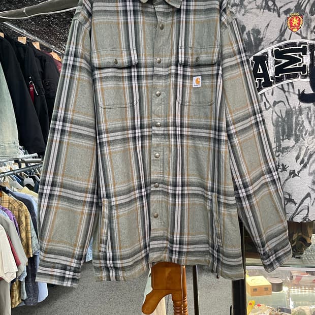 칼하트 체크 패턴 코트 남방