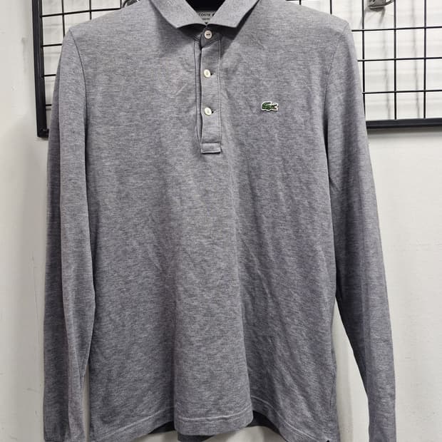 95M 라코스테 카라 긴팔티 회색.