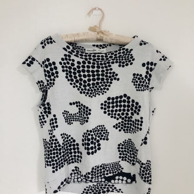 도트 멜란지 자카드 반팔