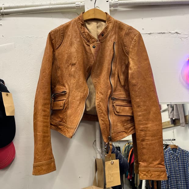 빈티지 양가죽 라이더 자켓 