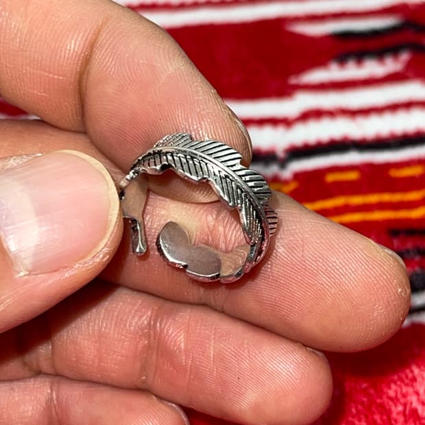 페더반지 남녀공용 오픈링 깃털반지 남자반지