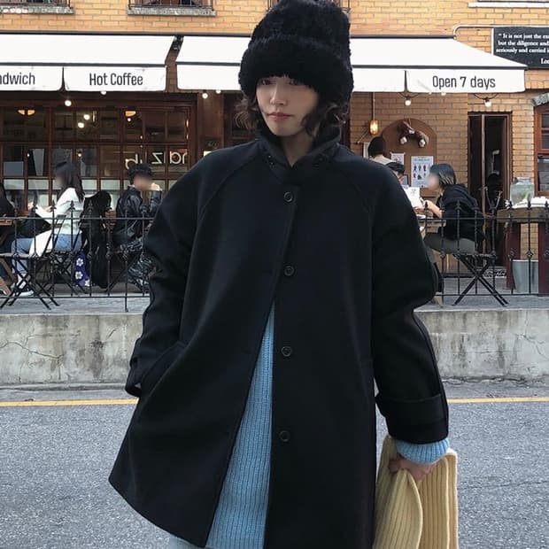 새거)프롬비기닝 헤더링 울 하프코트 발마칸 코트 미스치프 보헤미안서울