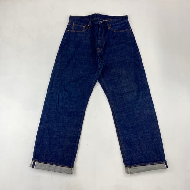 아웃스탠딩 레드 스티치 신치백 셀비지 데님 진 (34)