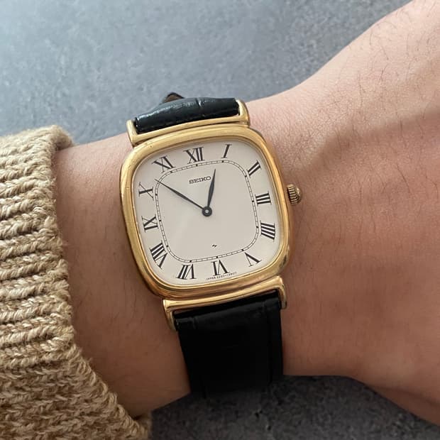 세이코 Seiko 로만 인덱스 스퀘어 태엽 감기