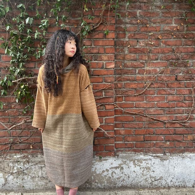 히피 무드 롱 후드 원피스