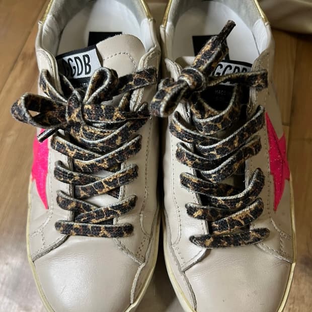 골든구스 슈퍼스타 베이지/푸시아 36