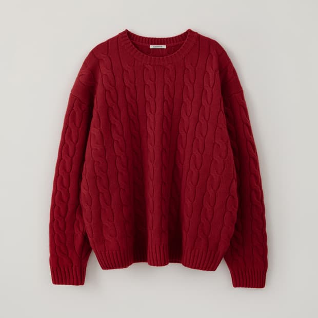블랭크룸 울 케이블 니트 레드 1사이즈