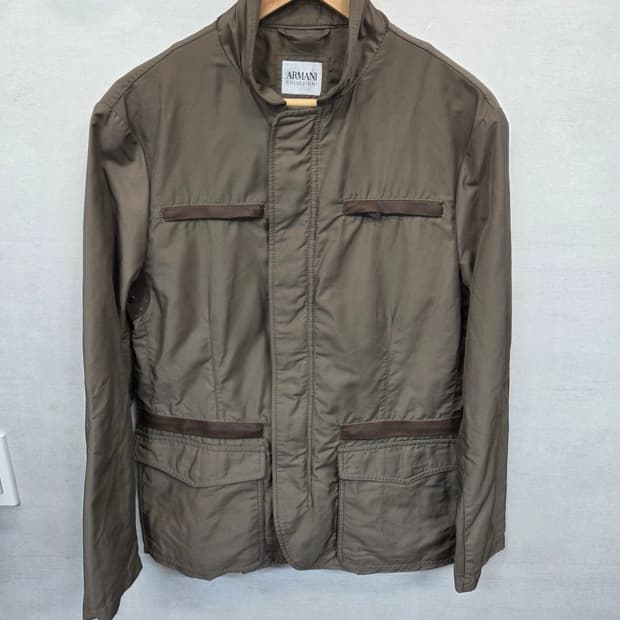 아르마니 꼴레지오니 엘보우 패치 가죽 디테일 자켓 m L