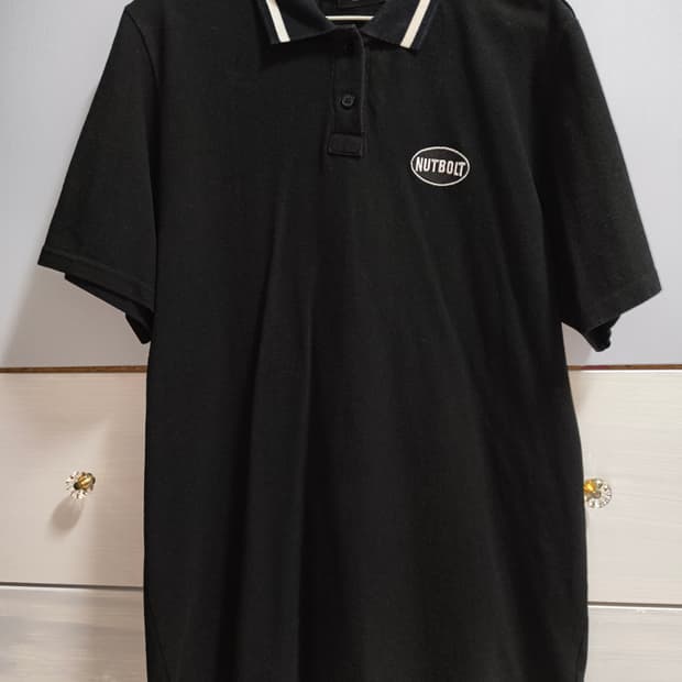 너트앤볼트 반팔 카라 미니원피스 블랙