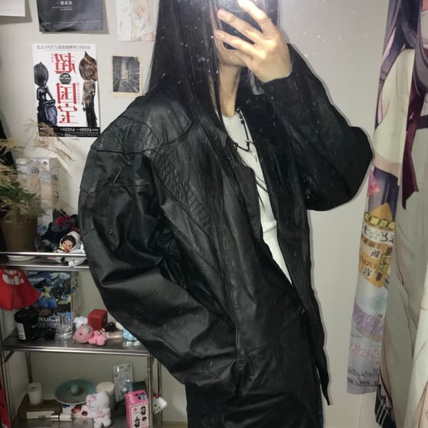 West pac 카우 레더 자켓