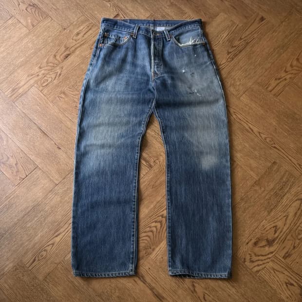 [34]00's 리바이스 501 더티 페이딩 스트레이트 데님 팬츠