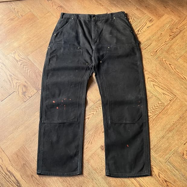 [38]칼하트 Made in USA 블랙 더블니 워크팬츠