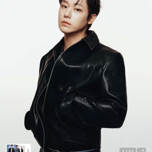 코르티스핏 크링클 신세틱 레더 싱글 재킷 