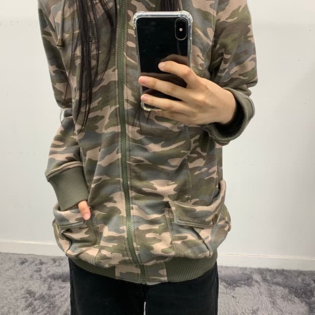 Colza 카모 후드집업