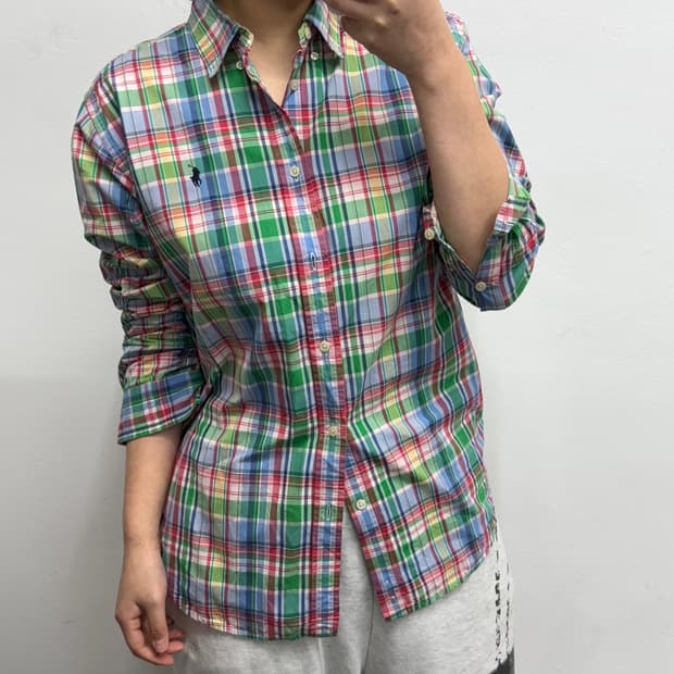 [XL] 랄프로렌 멀티그린 체크 셔츠