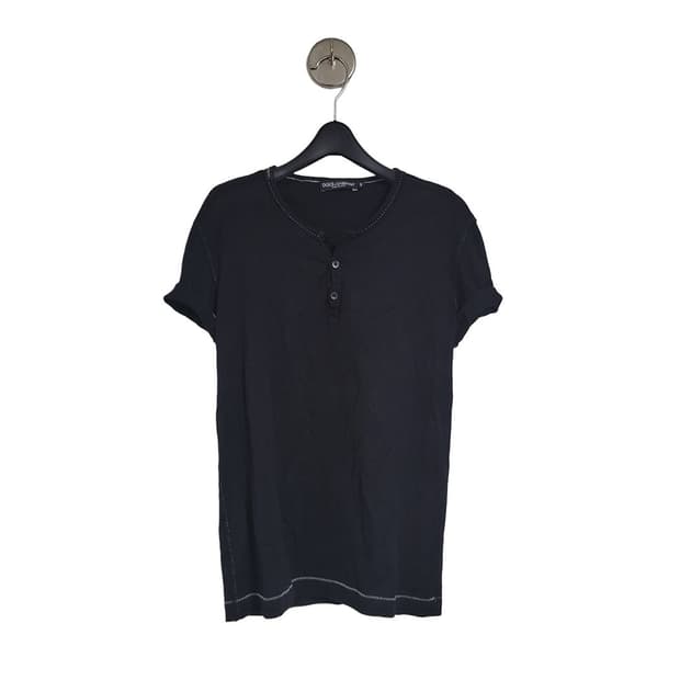 Hand stitch henley neck