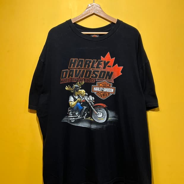 [3XL] 할리데이비슨 무스 온 더 루즈 그래픽 반팔 티셔츠 캐나다 딜러