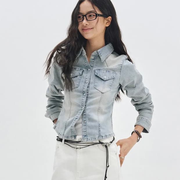 Western Slim Denim Shirts DCWSH003LIGHTB