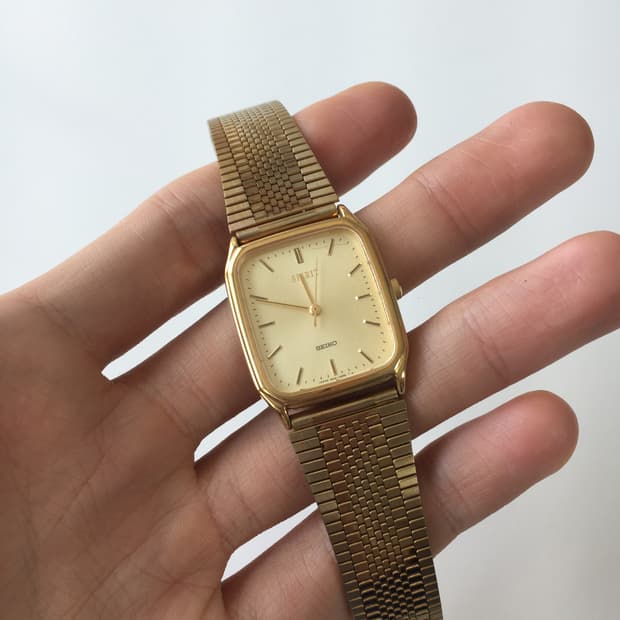 90s seiko spirit square gold