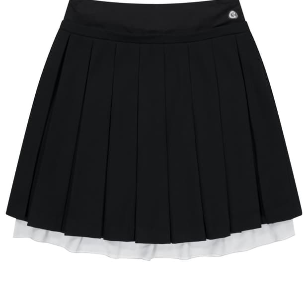 코이세이오 DOUBLE WAISTED PLEATS SKIRT BLACK