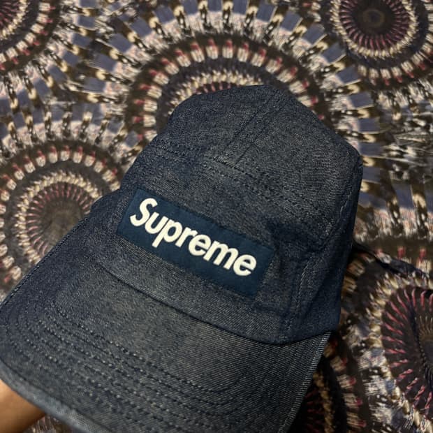 Supreme denim camp cap