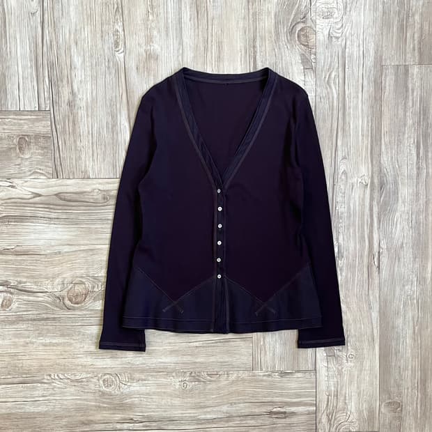 SCAPA 버건디 레이스 가디건