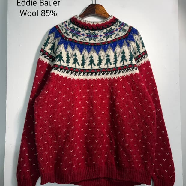 Eddie bauer 에디바우어 울85% 노르딕 니트 L