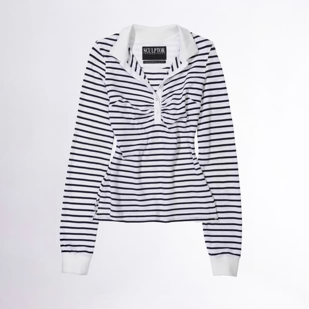 스컬프터 Shirring Tennis Shirt Stripe