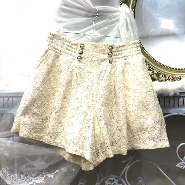 ivory floral lace culottes