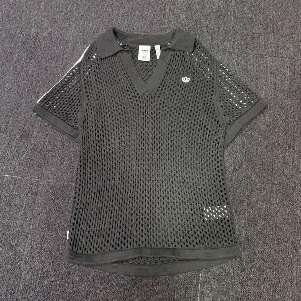 아디다스 x 클랏 크로셰 폴로 카본 니트 탑