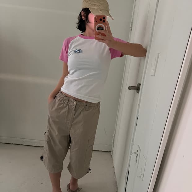 일본빈티지 레글런 더블 프린팅 숏반팔