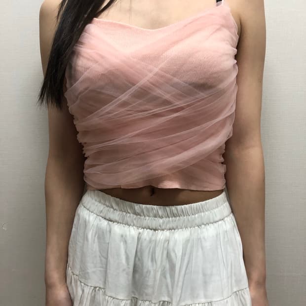 빈티지 핑크 레이스 슬리브리스