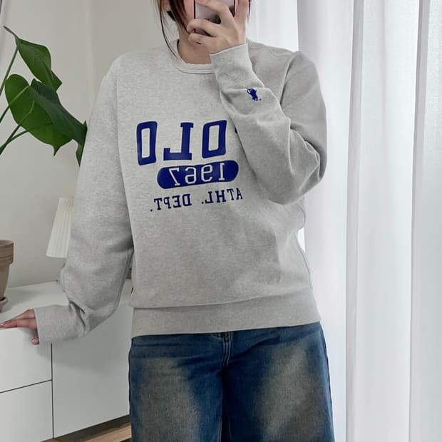 [정품] 폴로 그레이 빅로고 맨투맨 [ S ]