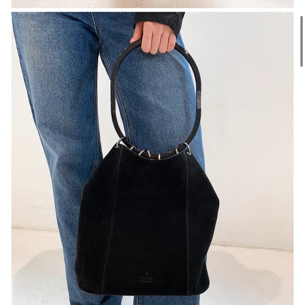 구찌 vintage bag/GUCCI SUEDE BUCKET BAG