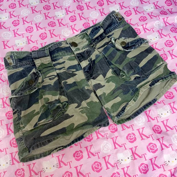 빈티지 밀리터리 숏팬츠 반바지 카고 카모