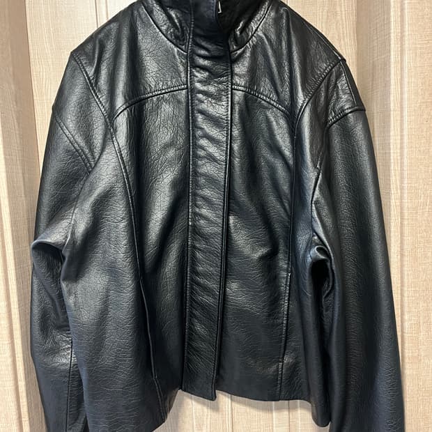 하이넥 램스킨 레더 자켓