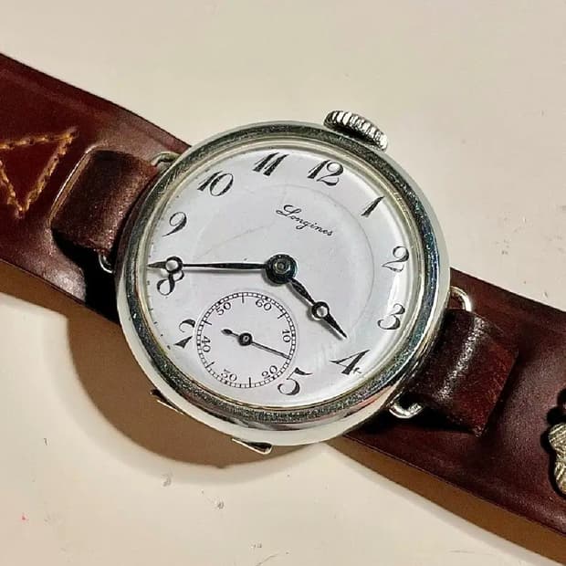 수리완료! 1920년대 론진 트렌치 워치 수동 시계 청침 빈티지