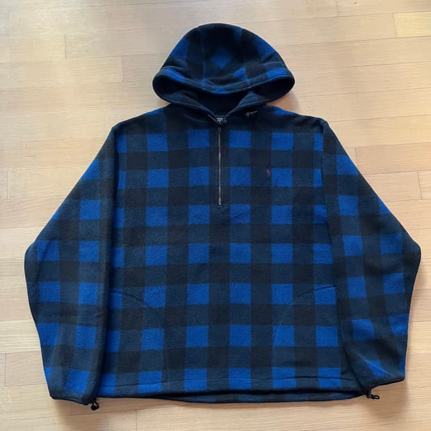 90년대 폴로랄프로렌 플리스 체크 아노락 자켓 미국제조 USA