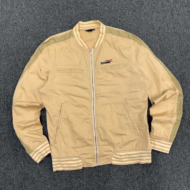 M)디젤 빈티지 베이지 코튼 블루종 자켓(오염)