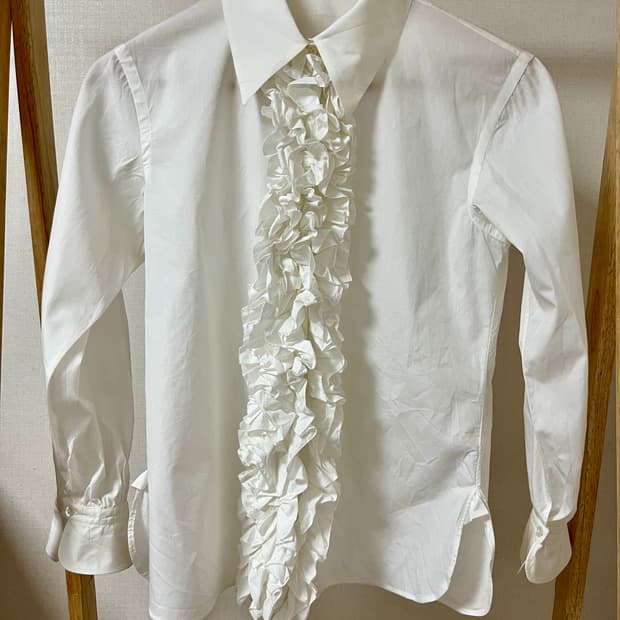 질샌더 화이트 프릴 블라우스 34 정품