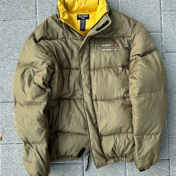 *rare* 2000s 폴로 올리브 카키 성조기 패딩