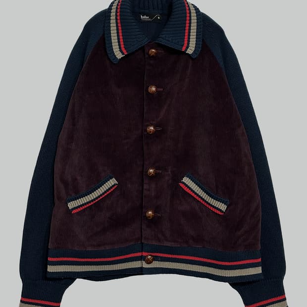 컬러 코듀로이 니트 자켓