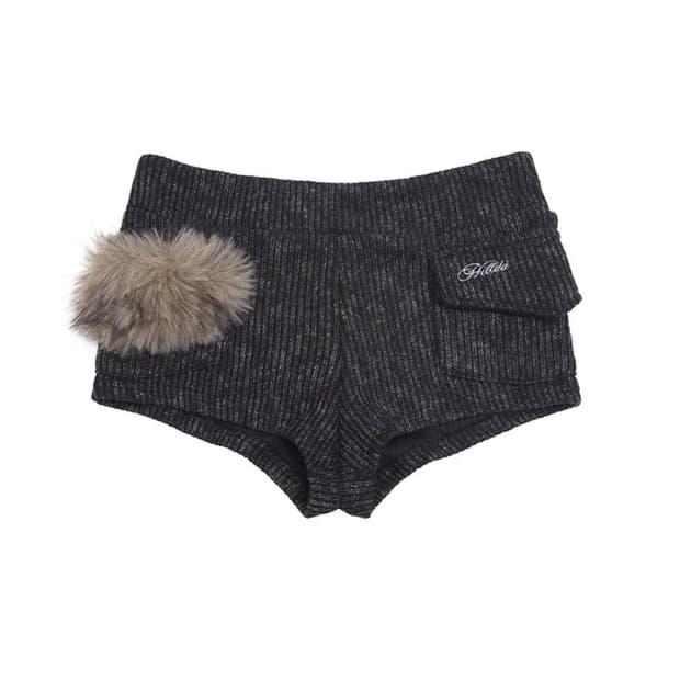 힐다 퍼 니트 숏팬츠 반바지 hillda fur knit shorts