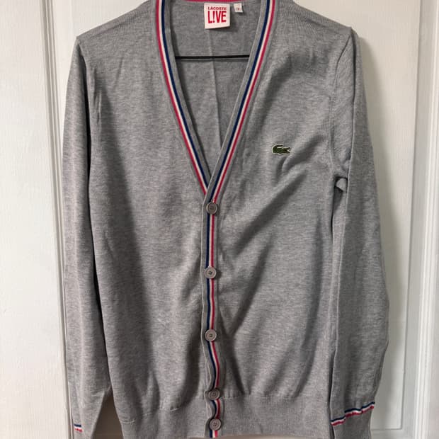 라코스테라이브 남여공용95 그레이 면 가디건
