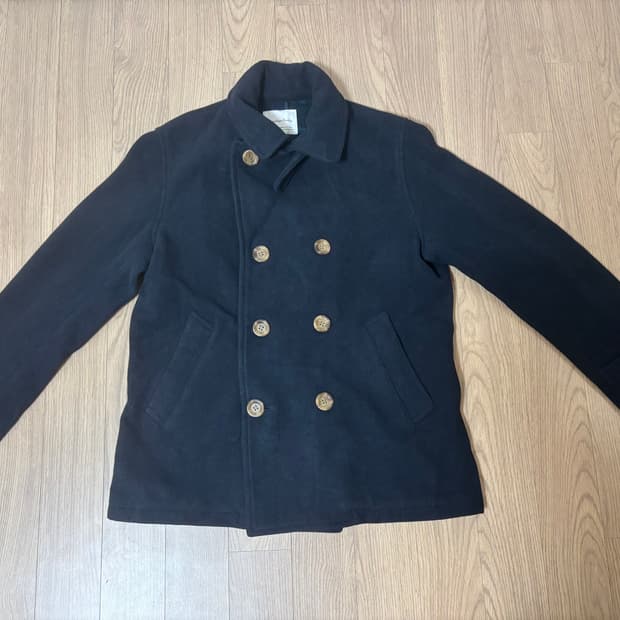 상태최상 모직 더블버튼 울 피코트 자켓 코트  여성 라지 갸루